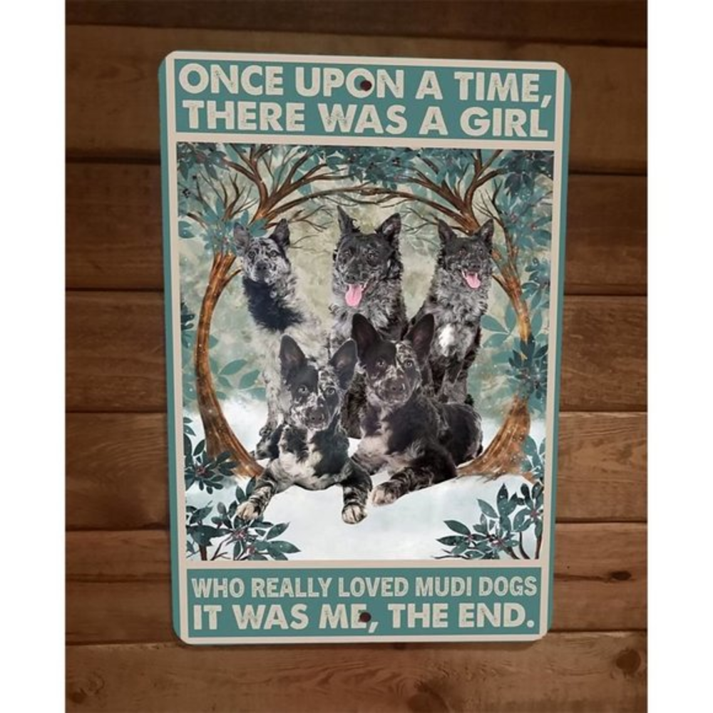 Once Was a Girl That Loved Mudi Dogs 8x12 Metal Wall Sign Animalβ Poster